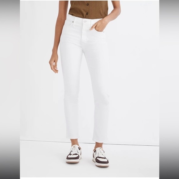 Madewell Stovepipe Jeans in Pure White MC636 Size 29 - Picture 1 of 8